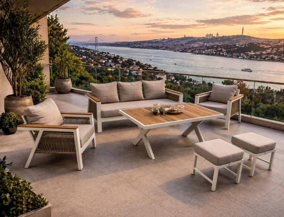 Cosy Garden Arven S Plus Alüminyum Bahçe Balkon Oturma Grubu - ERL Bahçe Mobilyaları